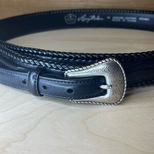 Larry Mahan - Vintage 1996 Black Cowboy Western belt - Genuine Leather Size 38